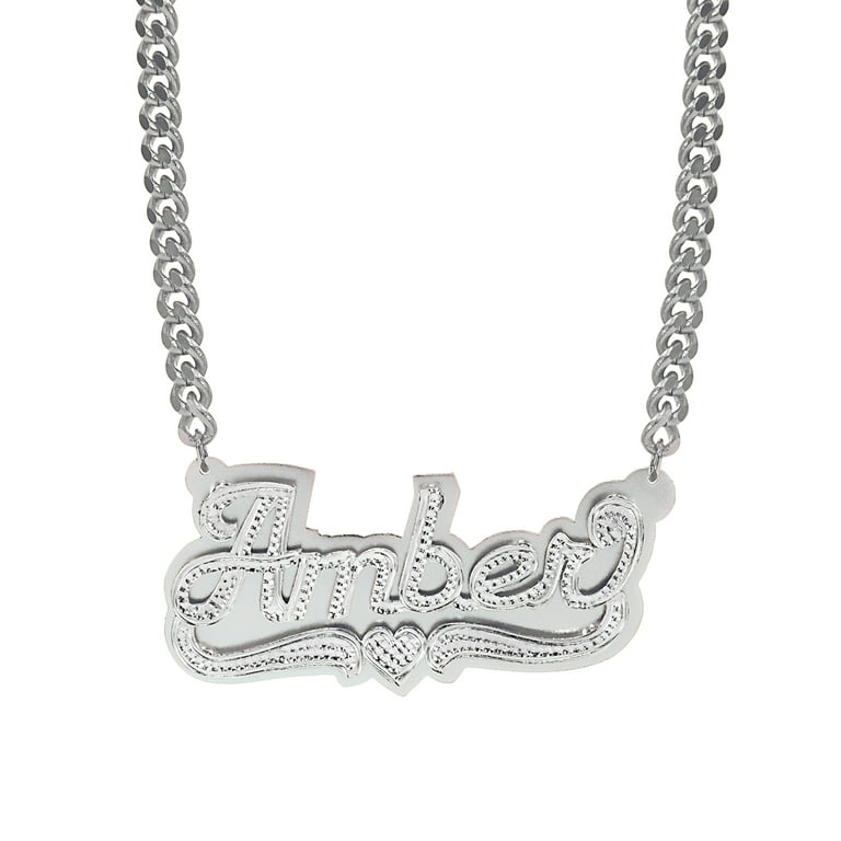 Script Name Necklace with 18 inch CUBAN Chain Walmart