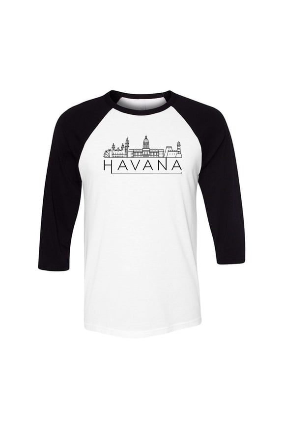 Script Ohio Three-Quarter Raglan Sleeve Baseball Shirt Unisex Small White/Black