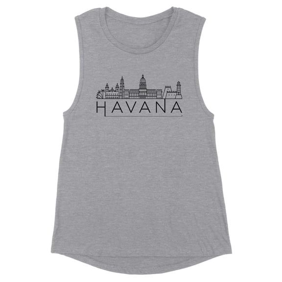Script Ohio Women's Muscle Tank Small Heather Grey