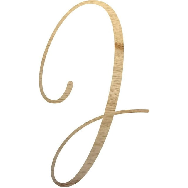 Script Wooden Letter Craft, Unpainted 5'' tall Wood Letter J, Paintable ...