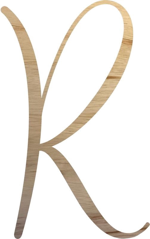 Script Wooden Letter Craft, Unpainted 5'' tall Wood Letter R, Paintable ...