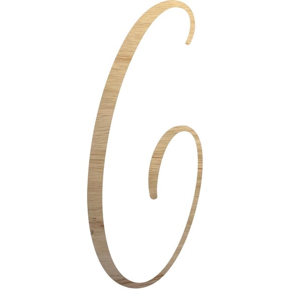 Script Wooden Letters, Unfinished 10'' Wedding Letter G, Wall Hanging Rebeca