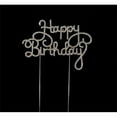 thumbnail image 1 of Scripted Happy Birthday Rhinestone Cake Toppers - Silver, 1 of 1