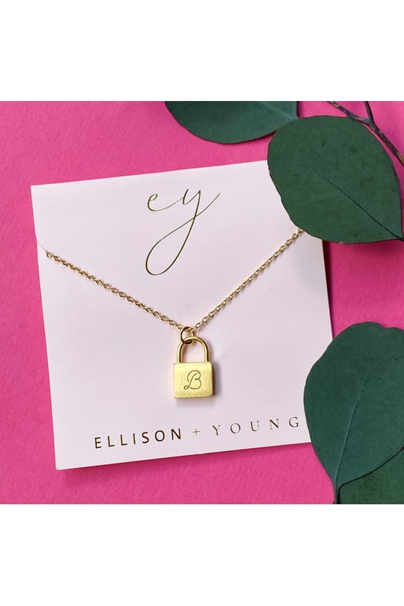 Scripted Notes Locket Initial Woman's Necklace 16 in, Stainless Steel, 1 Count