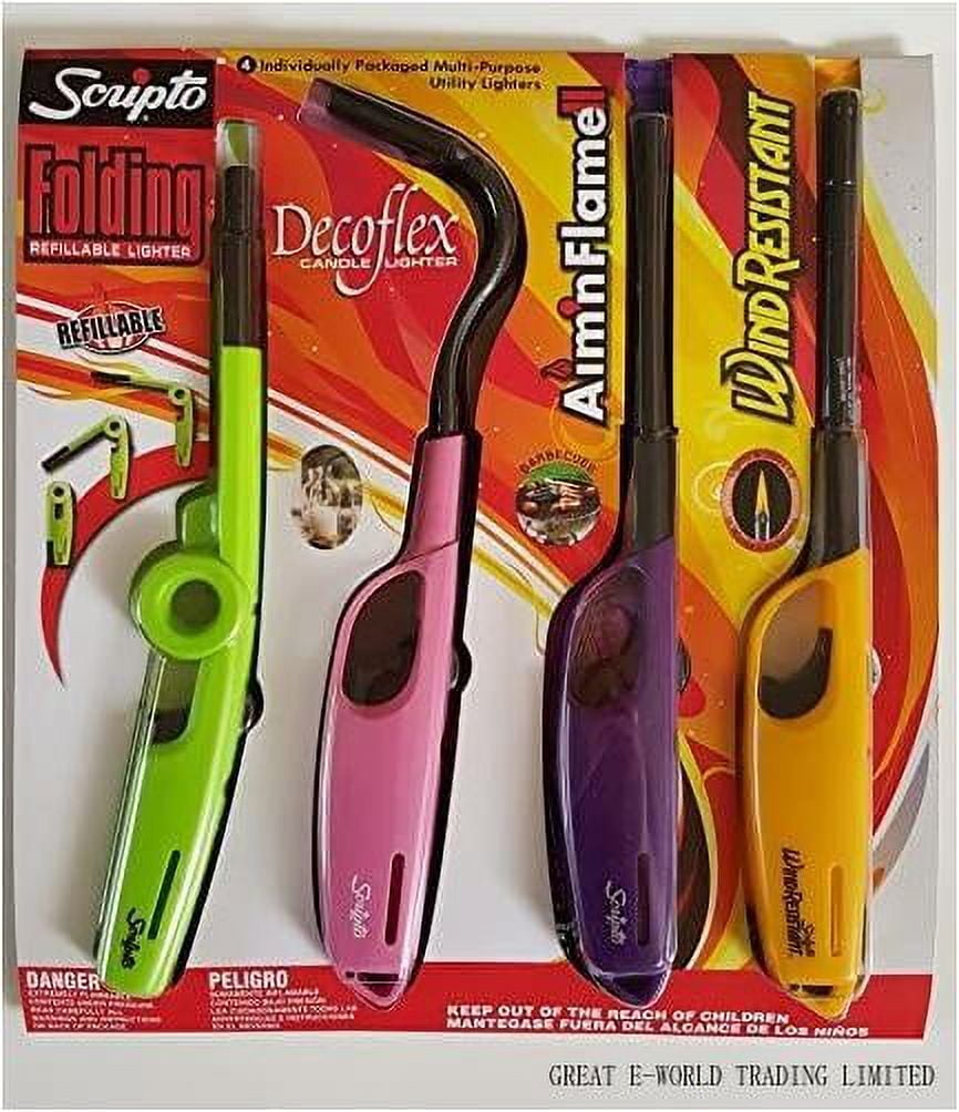 Scripto 4 Individually Packaged Multi-Purpose Utility Lighters ...