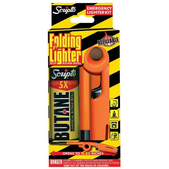 Scripto G7B42-11/36-E Folding Utility Lighter with Butane Emergency Kit