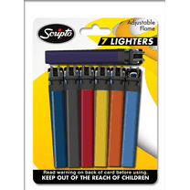 Scripto Views, Adjustable Flame, Pocket Lighter, Multi-Color (7 Count)