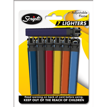 Scripto Views, Adjustable Flame, Pocket Lighter, Multi-Color (7 Count)