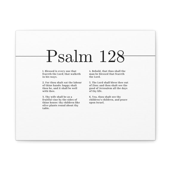 Scripture Canvas Blessed Is Every One Psalm 128 Christian Wall Art Bible Verse Print Ready to Hang