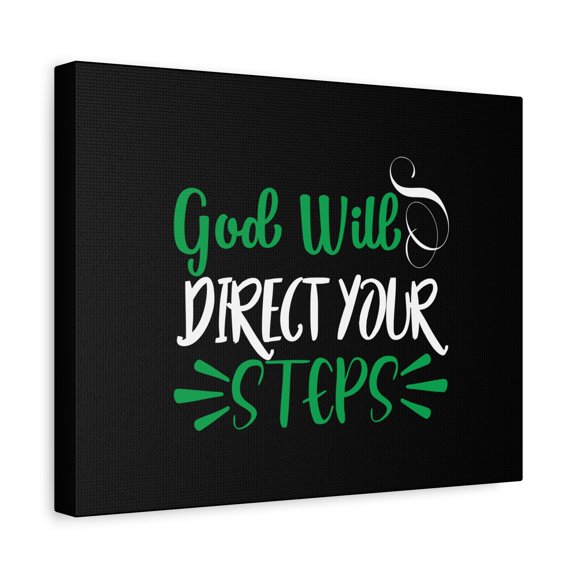 Scripture Canvas God Will Direct Your Steps Psalm 32:8 Christian Wall Art Bible Verse Print Ready to Hang