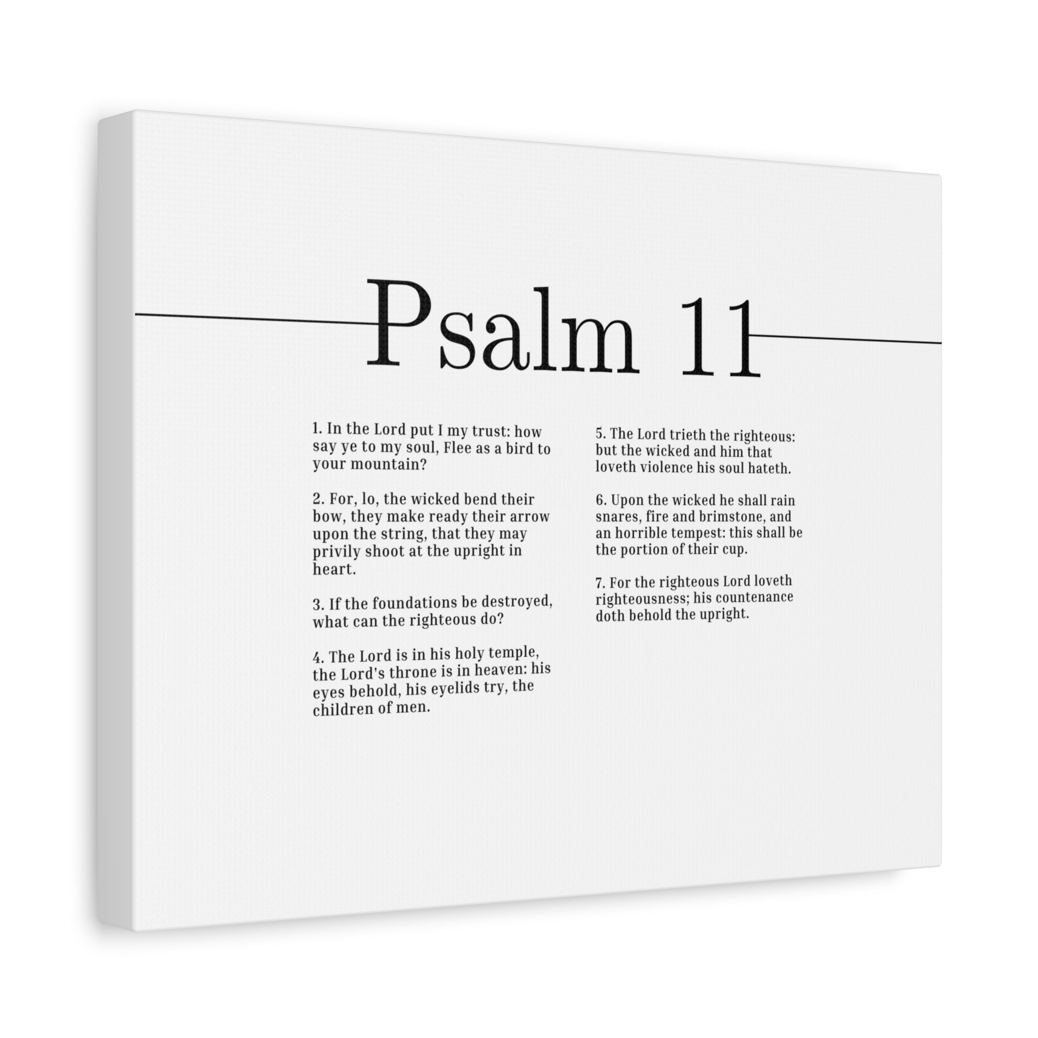 Scripture Canvas In The Lord I Put My Trust Psalm 11 Christian Wall Art ...