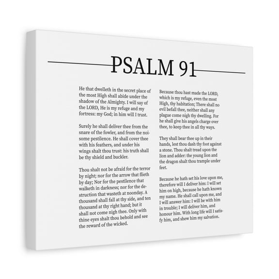 Scripture Canvas Lord Is My Refuge Psalm 91 Christian Wall Art Bible Verse Print Ready to Hang