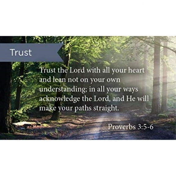 Scripture Cards, Trust In The Lord, Prov 3:5-6, Pack 25