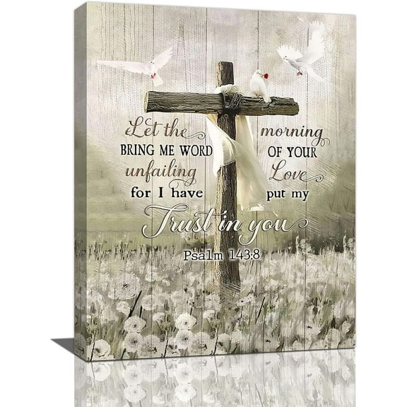 Scripture Dandelion Wall Art Bible Verses Pictures Wall Decor Christian Flower Motivational Quotes Canvas Prints Painting Country Religious Decorations Framed Artwork for Bathroom Bedroom 12"x16"