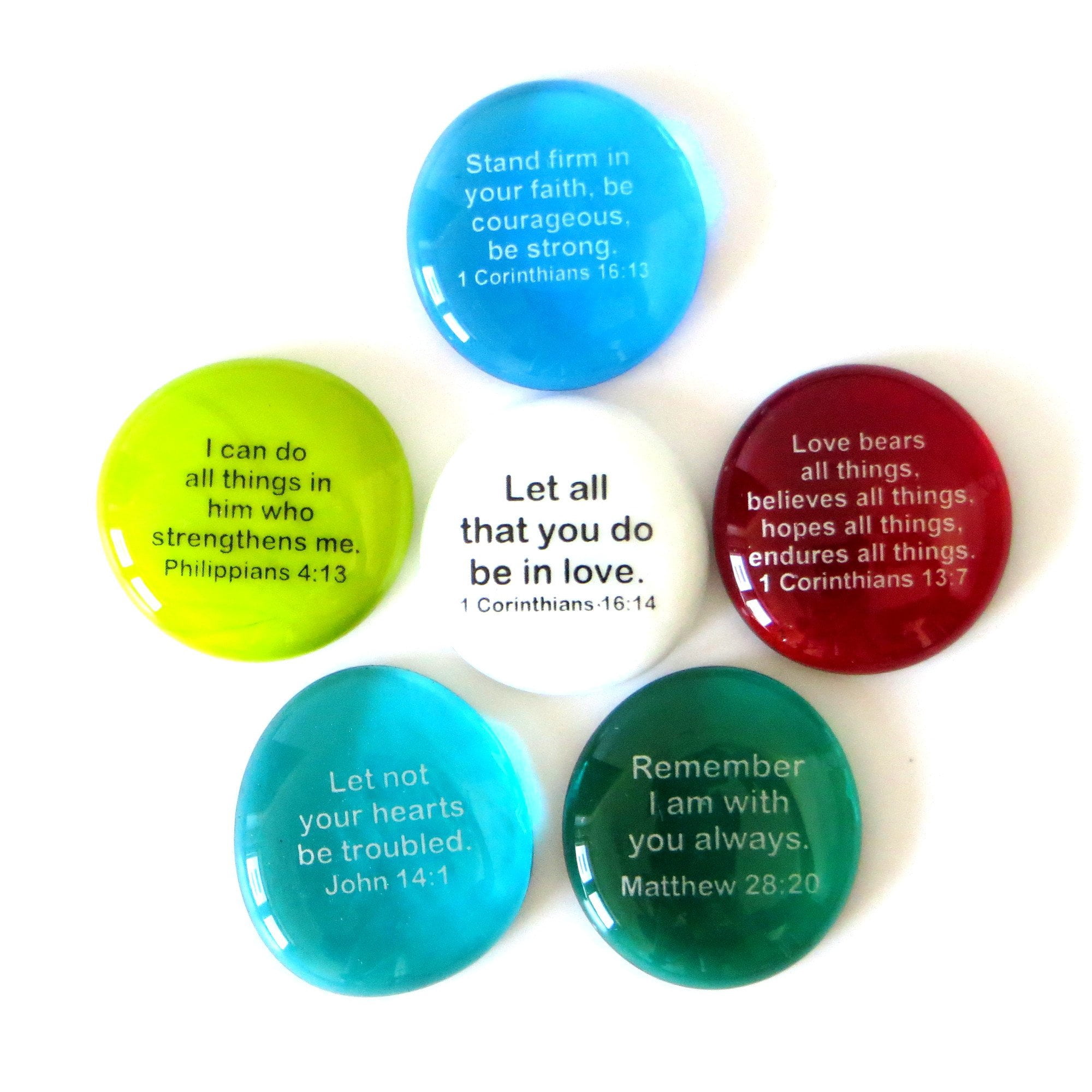 Glass Paperweights Scripture Scripture Glass Stones, Six of Your Favorite Inspiring Bible Verses on ...