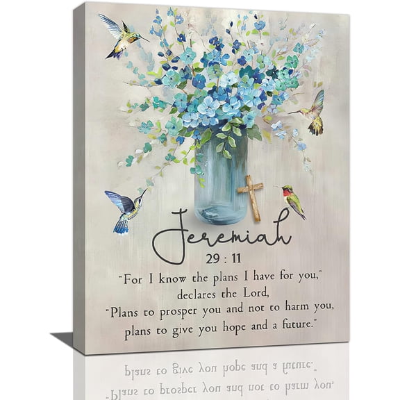 Scripture Jeremiah Wall Art Christian Bible Verses Canvas Prints Painting Religious Bathroom Pictures Framed Gifts Inspirational Farmhouse Artwork Home Decor for Church Bedroom Dining Living Room
