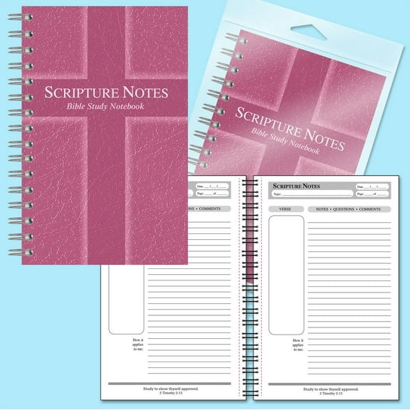 Scripture Notes Bible Study Notebook-Rose (Hardcover)