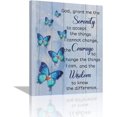 thumbnail image 1 of Scripture Serenity Prayer Wall Art Farmhouse Christian Religious Serenity Prayer Wall Decor Rustic Blue Butterfly Picture Canvas Prints Framed Artwork for Living Room Bedroom Bathroom 12"x16", 1 of 6