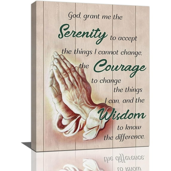 Scripture Serenity Prayer Wall Art Farmhouse Christian Religious Serenity Prayer Wall Decor Rustic Hand of God Pictures Prints Framed Modern Artwork for Living Room Bedroom Bathroom 12"x16"
