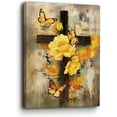thumbnail image 1 of Scripture Wall Art Christian Religious Decor Canvas Prints Yellow Floral Butterfly Painting Christ Faith Spiritual Posters Artworks Framed For Living Room Bedroom Ready To Hang12''x16'', 1 of 7