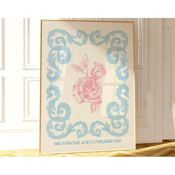 Scripture Wall Art Flower Wall Art Girly Room Decor, Inspirational Wall Art Floral Print Shabby Chic Decor, Botanical Print Aesthetic Decor Wall Art, Modern Wall Decor, 8x12 UNFRAMED