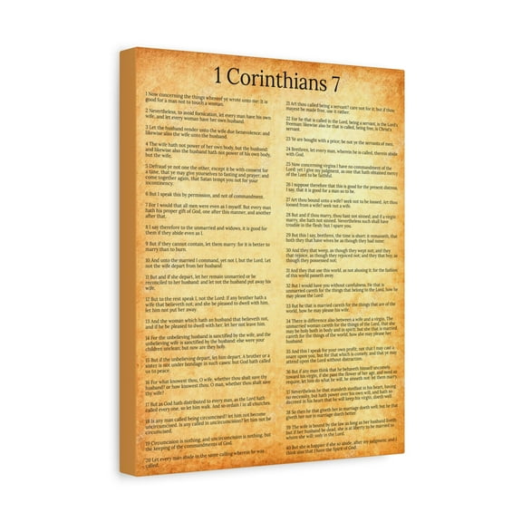 Scripture Walls 1 Corinthians 7 Marriage Chapter Gold Christian Wall Art Print Ready to Hang Unframed