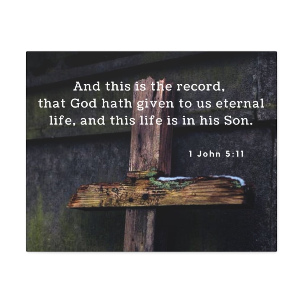 Recording Scripture Scripture Walls 1 John 5:11 The Record Bible Verse Canvas Christian ...