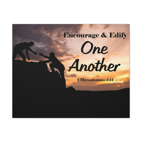Scripture Walls 1 Thessalonians 5:11 Encourage & Edify One Another Bible Verse Canvas Christian Wall Art Ready to Hang Unframed