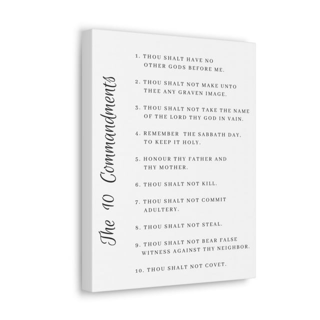 Scripture Walls 10 Commandments White Christian Wall Art Print Ready to Hang Unframed