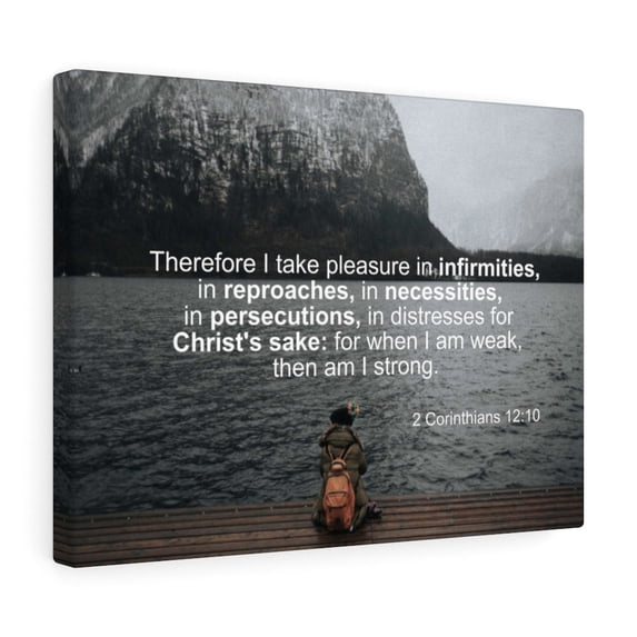 Scripture Walls 2 Corinthians 12:10 Pleasure in Infirmities Bible Verse Canvas Christian Wall Art Ready to Hang Unframed