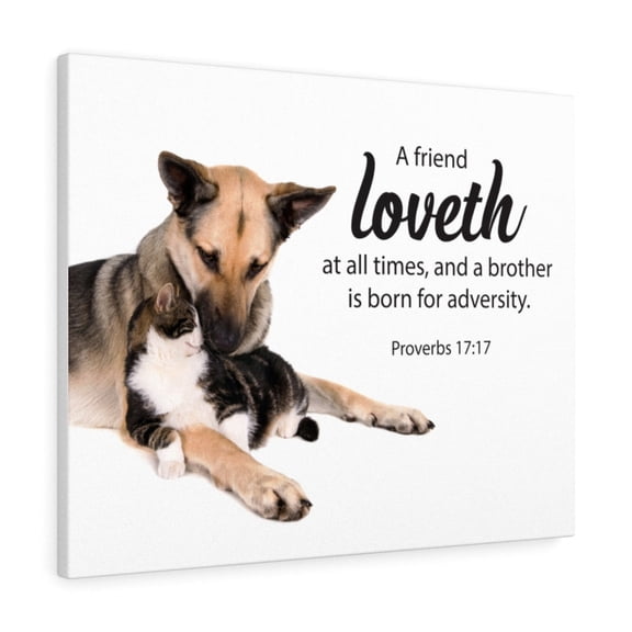 Scripture Walls A Friend at All Times Proverbs 17:17 Bible Verse Canvas Christian Wall Art Ready to Hang Unframed