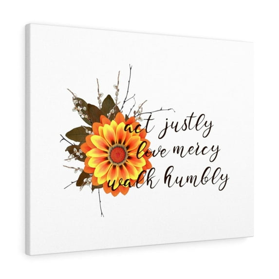 Scripture Walls Act Justly Love Mercy Walk Humbly Bible Verse Canvas Christian Wall Art Ready to Hang Unframed