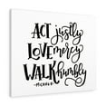 thumbnail image 1 of Scripture Walls  Act Justly Love Mercy Walk Humbly Micah 6:8 Bible Verse Canvas Christian Wall Art Ready to Hang Unframed, 1 of 12