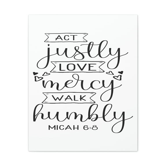 Scripture Walls Act Justly Love Micah 6:8 Hearts Christian Wall Art Bible Verse Print Ready to Hang Unframed