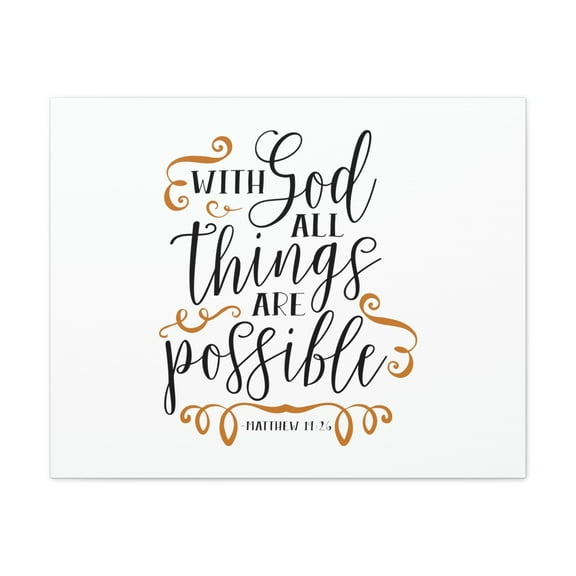 Scripture Walls All Things Are Possible Matthew 19:26 Brown Curves Christian Wall Art Bible Verse Print Ready to Hang Unframed