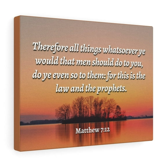 Scripture Walls  All Things Matthew 7:12 Bible Verse Canvas Christian Wall Art Ready to Hang Unframed