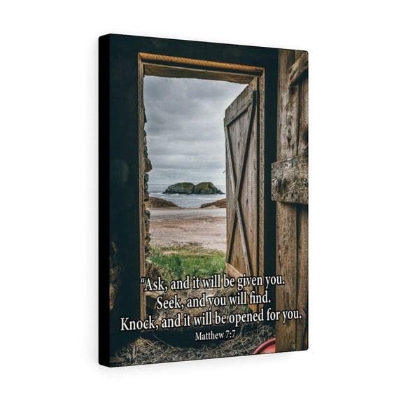 Scripture Walls Ask & You Shall Receive Mathew 7:7 Bible Verse Canvas Christian Wall Art Ready to Hang Unframed