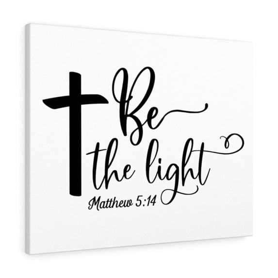 Scripture Walls Be The Light Matthew 5:14 Cross Bible Verse Canvas Christian Wall Art Ready to Hang Unframed