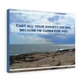 thumbnail image 1 of Scripture Walls Because He Cares For You 1 Peter 5:7 Bible Verse Canvas Christian Wall Art Ready to Hang Unframed, 1 of 16