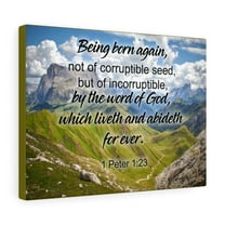 Scripture Walls  Being Born Again 1 Peter 1:23 Bible Verse Canvas Christian Wall Art Ready to Hang Unframed