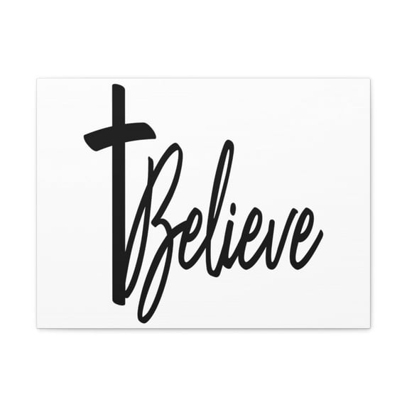 Scripture Walls Believe Cross Mark 9:23 Christian Wall Art Print Ready to Hang Unframed