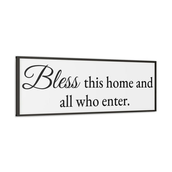 Scripture Walls Bless This Home Luke 10:5 White Bible Verse Canvas Christian Wall Art Ready to Hang Unframed