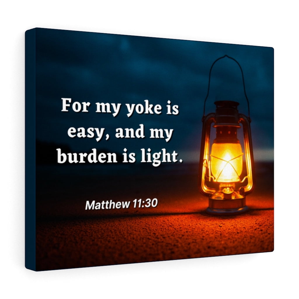 Scripture Walls Burden Is Light Matthew 11 30 Bible Verse Canvas Scripture walls burden is light matthew 11 30 bible verse canvas