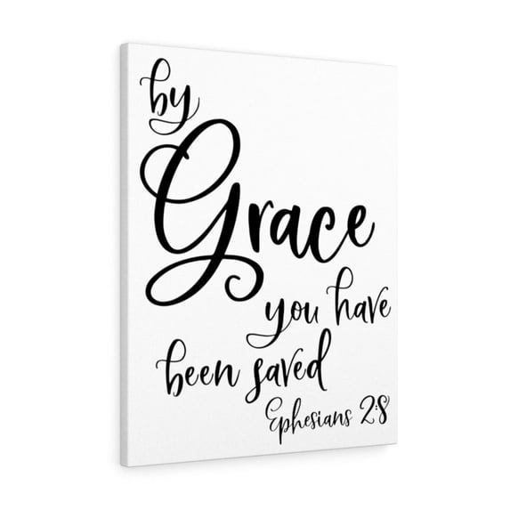 Scripture Walls By Grace Ephesians 2:8 Bible Verse Canvas Christian Wall Art Ready to Hang Unframed