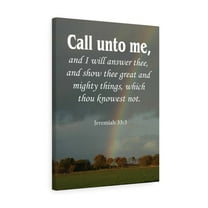 Scripture Walls  Call Unto Me Jeremiah 33:3 Bible Verse Canvas Christian Wall Art Ready to Hang Unframed