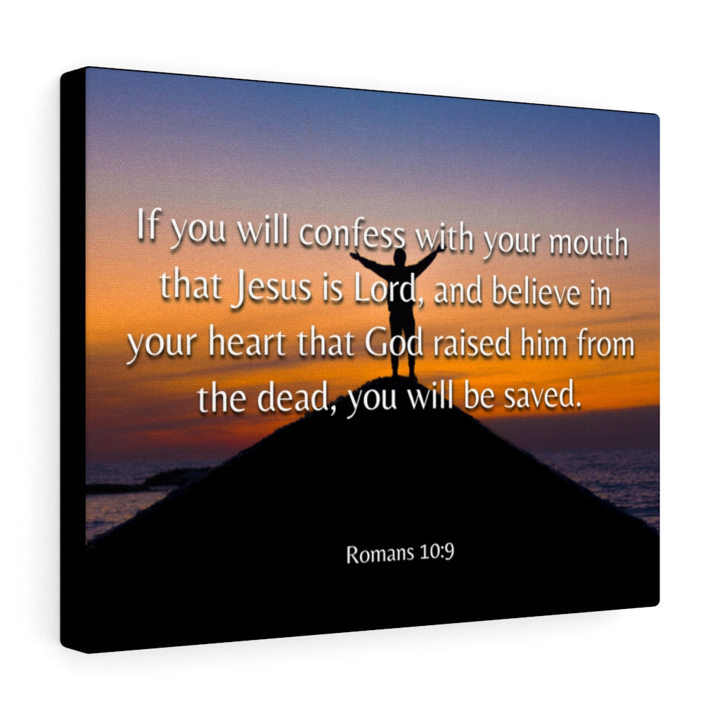 Scripture Walls Confess Romans 10:9 Bible Verse Canvas Christian Wall ...