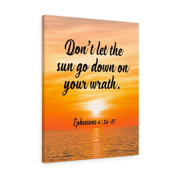 Scripture Walls Don't Let The Sun Go Down Ephesians 4:26-27 Bible Verse Canvas Christian Wall Art Ready to Hang Unframed
