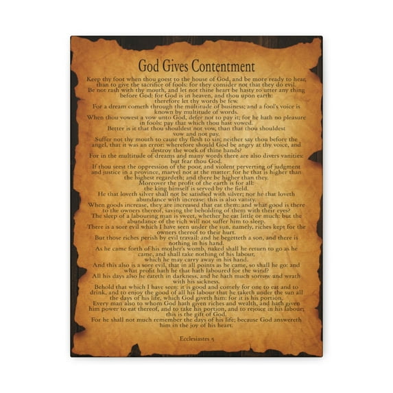 Scripture Walls Ecclesiastes 5 Chapter Gold Brown Bible Verse Canvas Christian Wall Art Ready to Hang Unframed