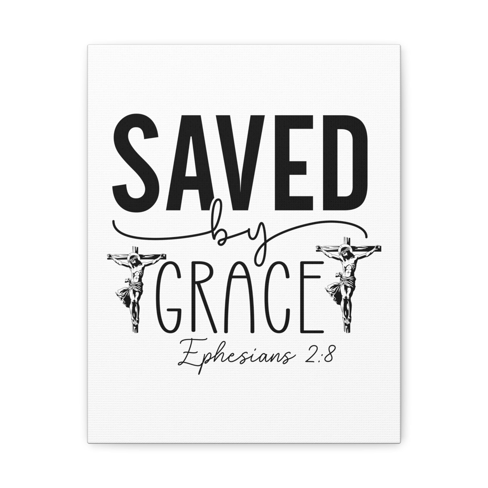 Scripture Walls Ephesian 2:8 Saved By Grace Bible Verse Canvas ...