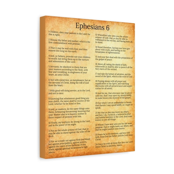 Scripture Walls Ephesians 6 Chapter Gold Protection of the Believer Christian Wall Art Print Ready to Hang Unframed